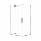 Link Curve Rectangular 42 x 34 x 75 in. 8mm Pivot Shower Door for Corner Installation with Clear glass in Chrome