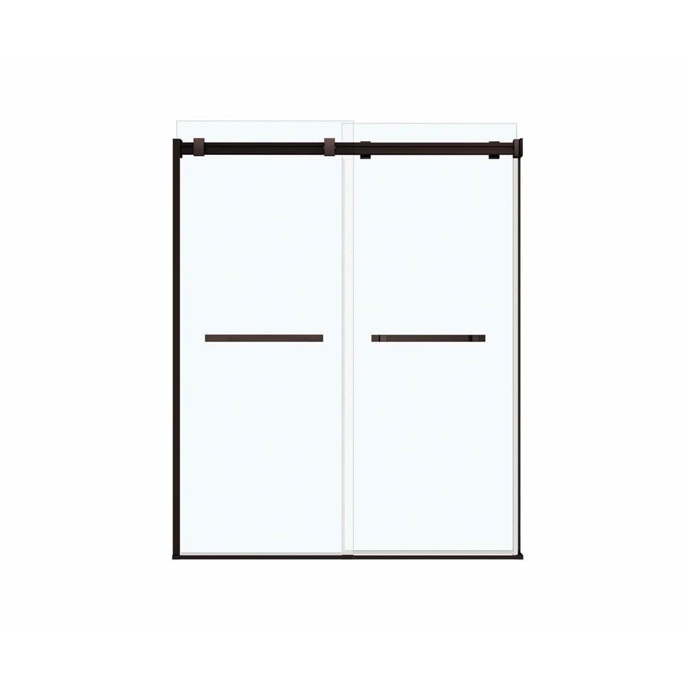 Duel 56-58.5 x 70.5-74 in. 8mm Bypass Shower Door for Alcove Installation with Clear glass in Dark Bronze