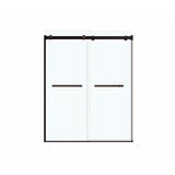Duel 56-58.5 x 70.5-74 in. 8mm Bypass Shower Door for Alcove Installation with Clear glass in Dark Bronze