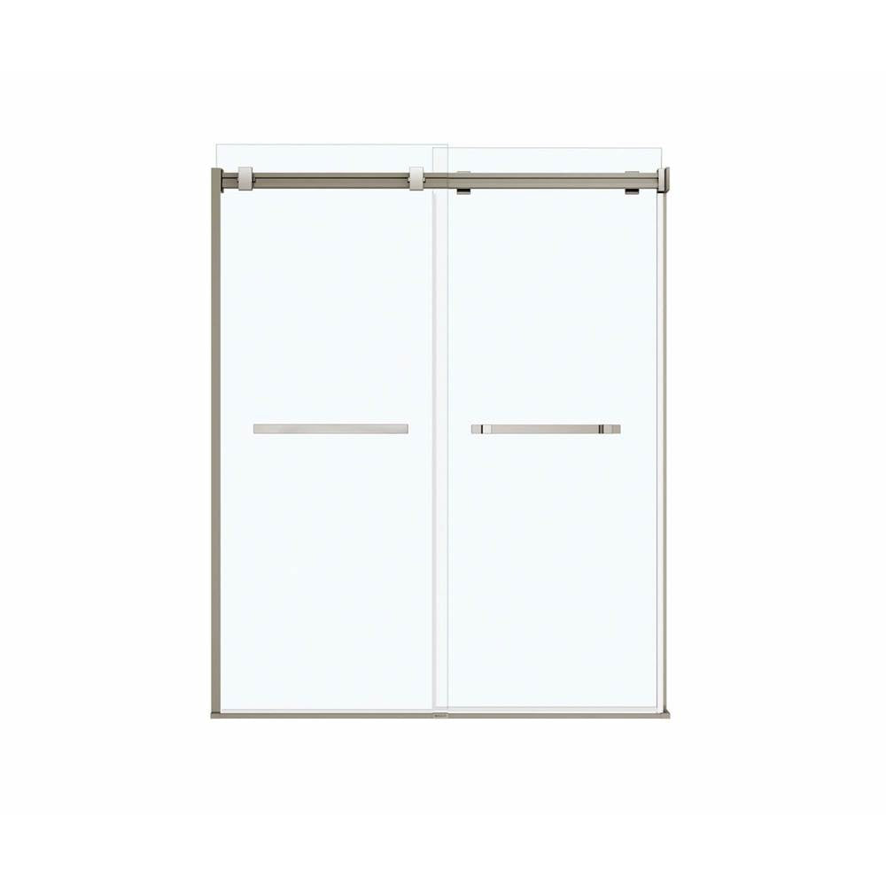 Duel 56-58.5 x 70.5-74 in. 8mm Bypass Shower Door for Alcove Installation with Clear glass in Brushed Nickel