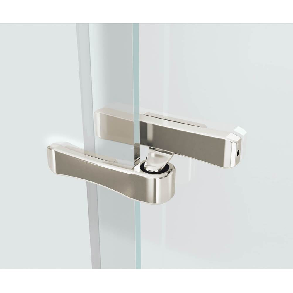 Reveal 71 32.5-35.5 x 71.5 in. 8mm Pivot Shower Door for Alcove Installation with Clear glass in Brushed Nickel