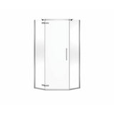 Link Curve Neo-angle 40 x 40 x 75 in. 8mm Pivot Shower Door for Corner Installation with Clear glass in Chrome