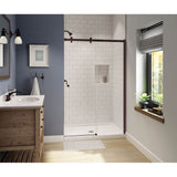 Maax - Luminescence 44 1/2-47 x 70 1/2-72 in. 6mm Sliding Shower Door for Alcove Installation with Clear glass in Dark Bronze - Dark Bronze