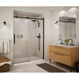 Halo 56.5-59 x 78.75 in. 8mm Sliding Shower Door for Alcove Installation with Clear glass in Dark Bronze