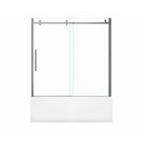 Halo 56.5-59 x 59 in. 8 mm Sliding Tub Door for Alcove Installation with Clear glass in Chrome