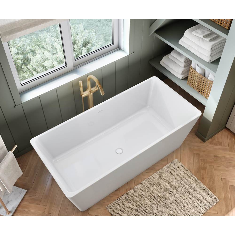 Nota 67 x 31 Acrylic Freestanding Center Drain Bathtub in White with White Skirt