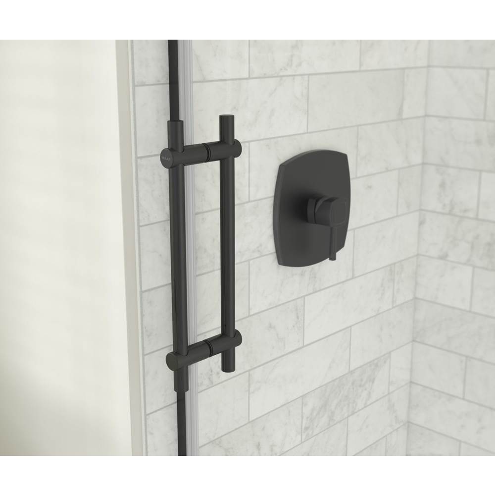 Odyssey SC 48'' x 32'' x 78'' 8mm Sliding Shower Door for Corner Installation with Clear glass in Matte Black