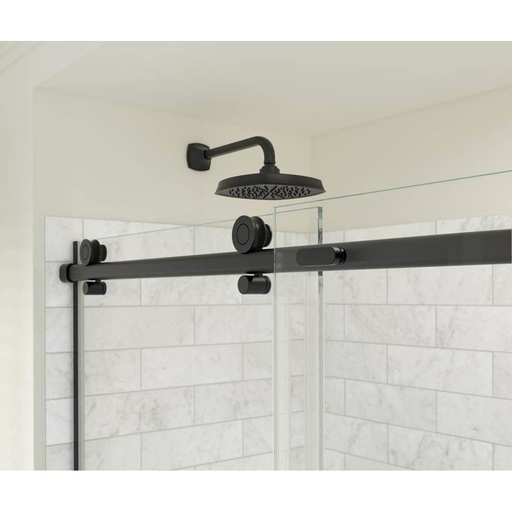 Odyssey SC 48'' x 32'' x 78'' 8mm Sliding Shower Door for Corner Installation with Clear glass in Matte Black