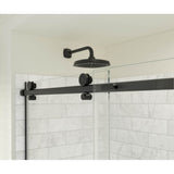 Odyssey SC 48'' x 32'' x 78'' 8mm Sliding Shower Door for Corner Installation with Clear glass in Matte Black