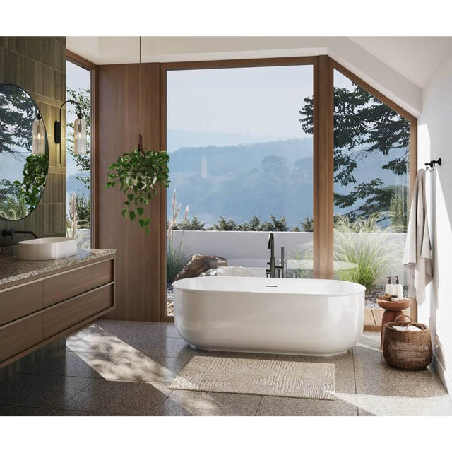 Maax - Ommu 6732 Acrylic Freestanding Center Drain Bathtub in White - White