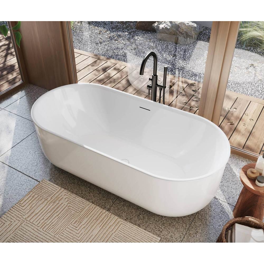Ommu 6732 Acrylic Freestanding Center Drain Bathtub in White