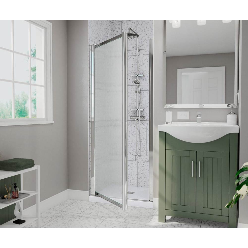 Pivolok 23-24.75 x 64.5 in. Pivot Shower Door for Alcove Installation with Raindrop glass in Chrome
