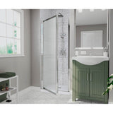 Pivolok 23-24.75 x 64.5 in. Pivot Shower Door for Alcove Installation with Raindrop glass in Chrome