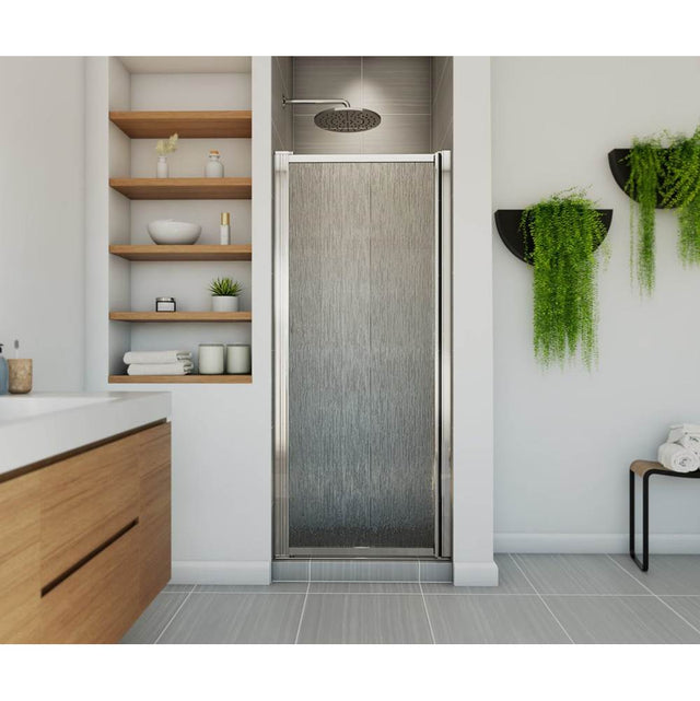 Maax - Pivolok 27-28.75 x 64.5 in. Pivot Shower Door for Alcove Installation with Raindrop glass in Chrome