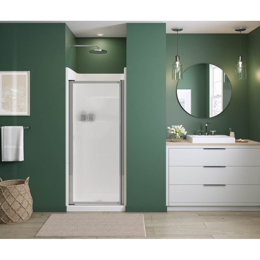 Maax - Polar Pivot 27-28.75 x 64.5 in. Pivot Shower Door for Alcove Installation with Raindrop glass in Chrome