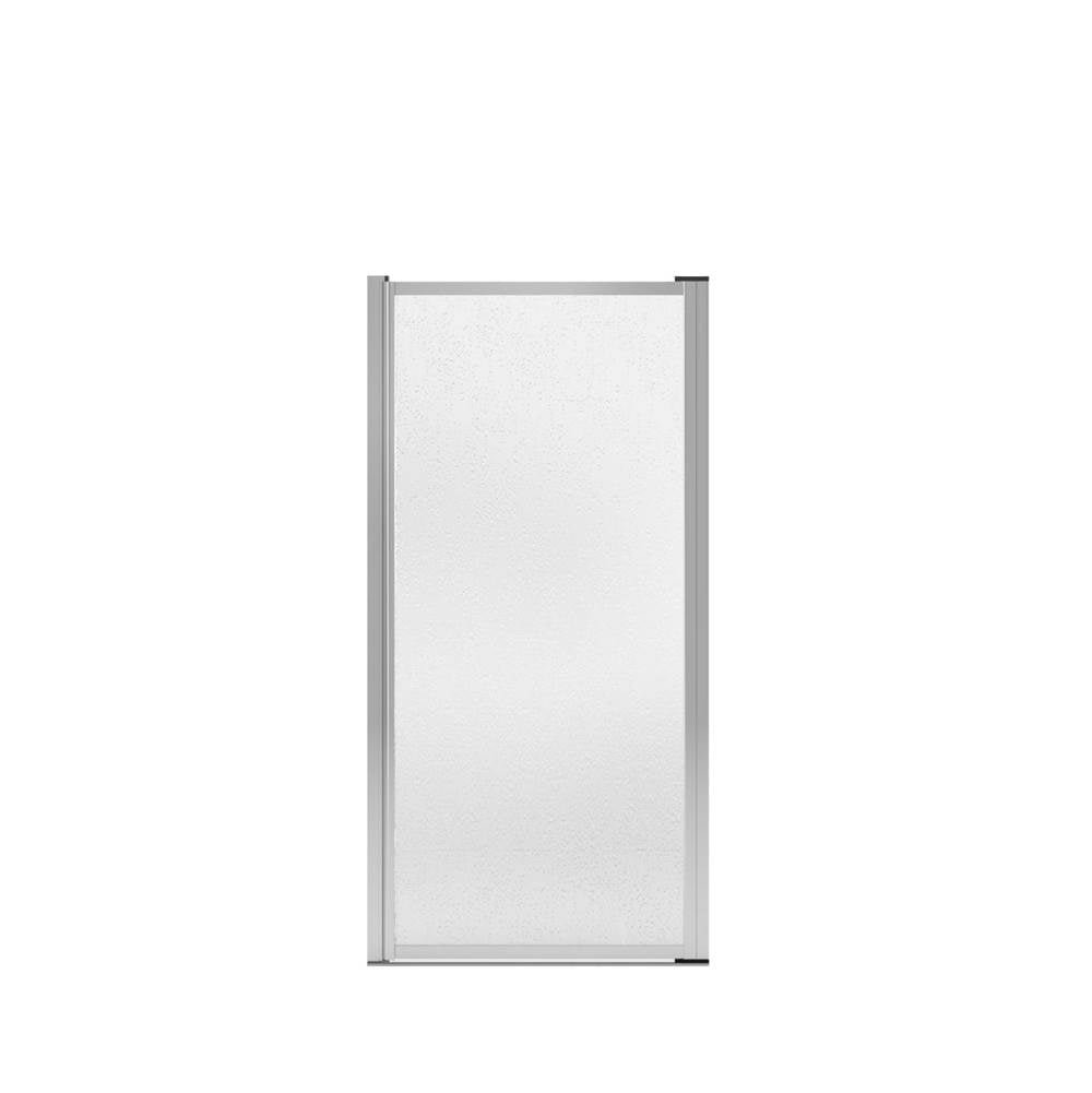 Polar Pivot 27-28.75 x 64.5 in. Pivot Shower Door for Alcove Installation with Raindrop glass in Chrome