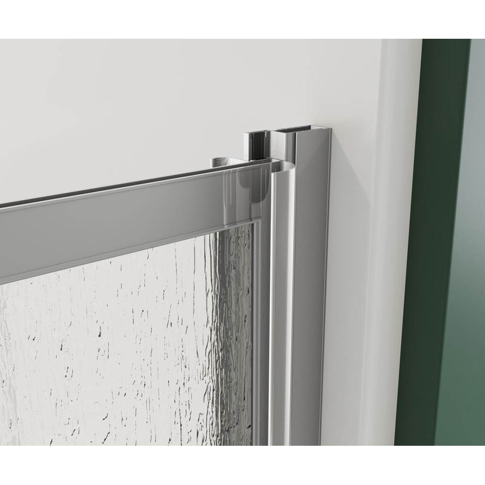Polar Pivot 27-28.75 x 64.5 in. Pivot Shower Door for Alcove Installation with Raindrop glass in Chrome