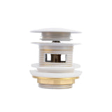 Bathtub Pop-Up Metal Drain in White