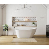 Maax - Sinfoni 59 x 28 Acrylic Freestanding End Drain Bathtub in White with White Skirt - White