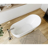 Sinfoni 59 x 28 Acrylic Freestanding End Drain Bathtub in White with White Skirt