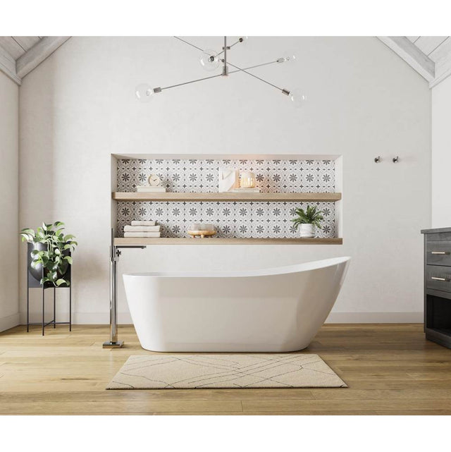 Maax - Sinfoni 67 x 29 Acrylic Freestanding End Drain Bathtub in White with White Skirt - White