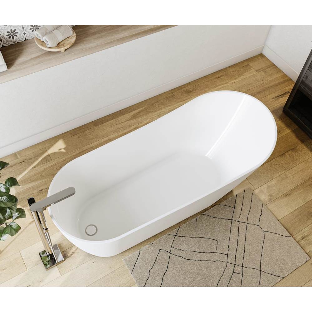 Sinfoni 67 x 29 Acrylic Freestanding End Drain Bathtub in White with White Skirt
