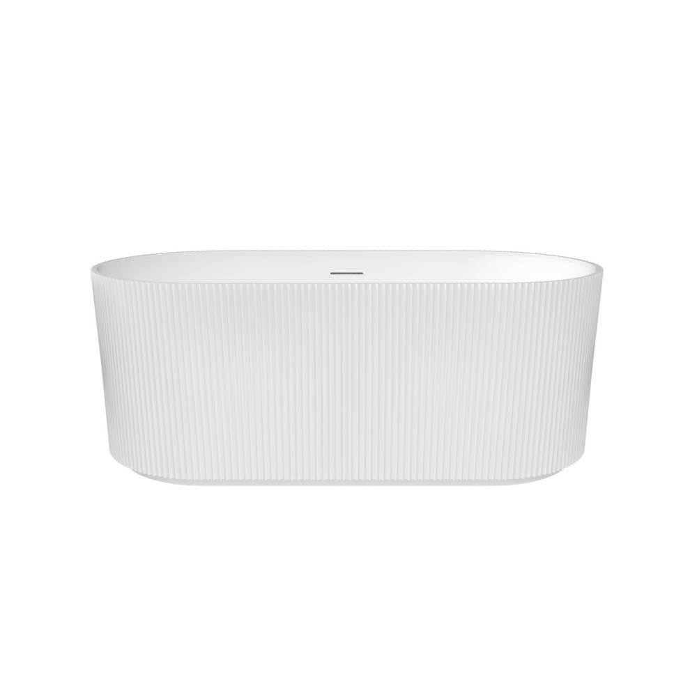 Tori Matte 5932 Acrylic Freestanding Center Drain Bathtub in Matte White