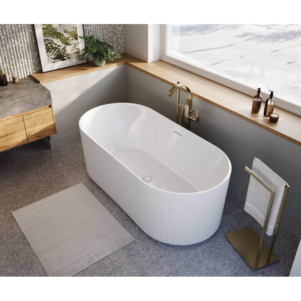Tori 6732 Acrylic Freestanding Center Drain Bathtub in White
