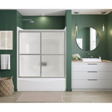 Maax - Polar 54-59.5 x 57 in. Bypass Tub Door for Alcove Installation with Raindrop glass in Chrome