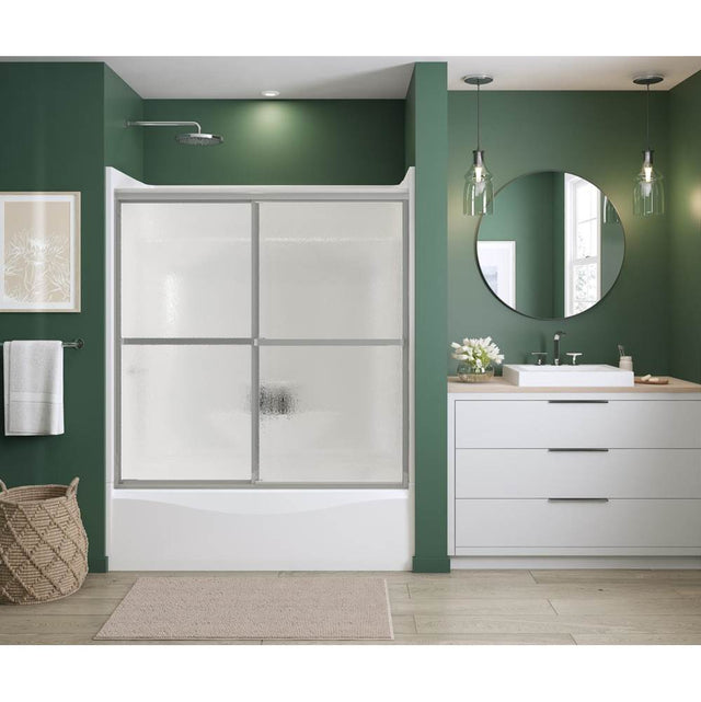 Maax - Polar 54-59.5 x 57 in. Bypass Tub Door for Alcove Installation with Raindrop glass in Chrome