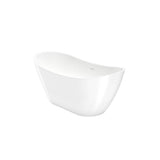 Mahaba 60 x 29 Acrylic Freestanding Oval Center Drain Bathtub in White