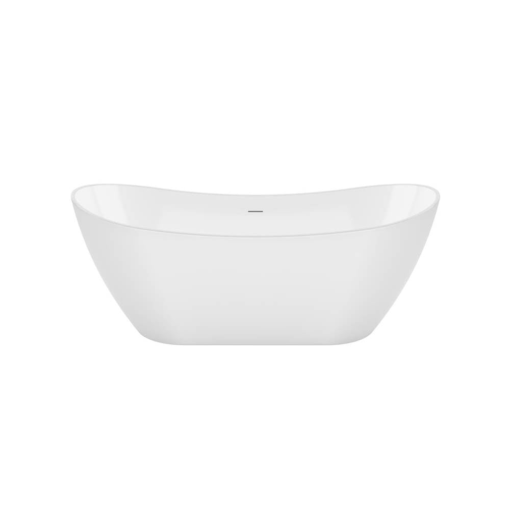 Mahaba 67 x 29 Acrylic Freestanding Oval Center Drain Bathtub in White