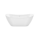 Mahaba 67 x 29 Acrylic Freestanding Oval Center Drain Bathtub in White