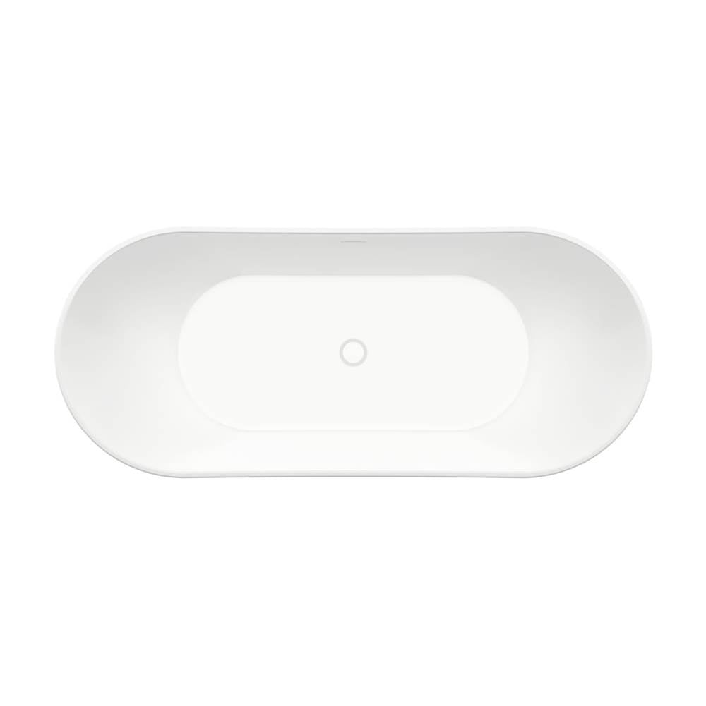 Mahaba 67 x 29 Acrylic Freestanding Oval Center Drain Bathtub in White