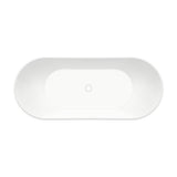 Mahaba 67 x 29 Acrylic Freestanding Oval Center Drain Bathtub in White