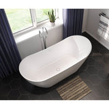Mahaba 67 x 29 Acrylic Freestanding Oval Center Drain Bathtub in White