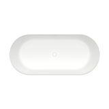 Malindi 67 x 30 Acrylic Freestanding Oval Center Drain Bathtub in White