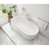Malindi 67 x 30 Acrylic Freestanding Oval Center Drain Bathtub in White