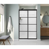 Incognito 76 Shaker 44-47 x 76 in. 8mm Bypass Shower Door for Alcove Installation with Shaker glass in Matte Black
