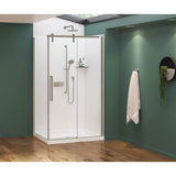 Nebula 44.5-46.5 x 78.75 in. 8mm Sliding Shower Door for Alcove Installation with Clear glass in Brushed Nickel