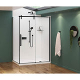 Nebula 56.5-58.5 x 78.75 in. 8mm Sliding Shower Door for Alcove Installation with Clear glass in Matte Black
