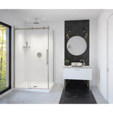Vela 44.5-47 x 78.75 in. 8mm Sliding Shower Door for Alcove Installation with Clear glass in Brushed Nickel