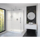 Vela 56.5-59 x 78.75 in. 8mm Sliding Shower Door with Towel Bar for Alcove Installation with Clear glass in Chrome and Matte Black