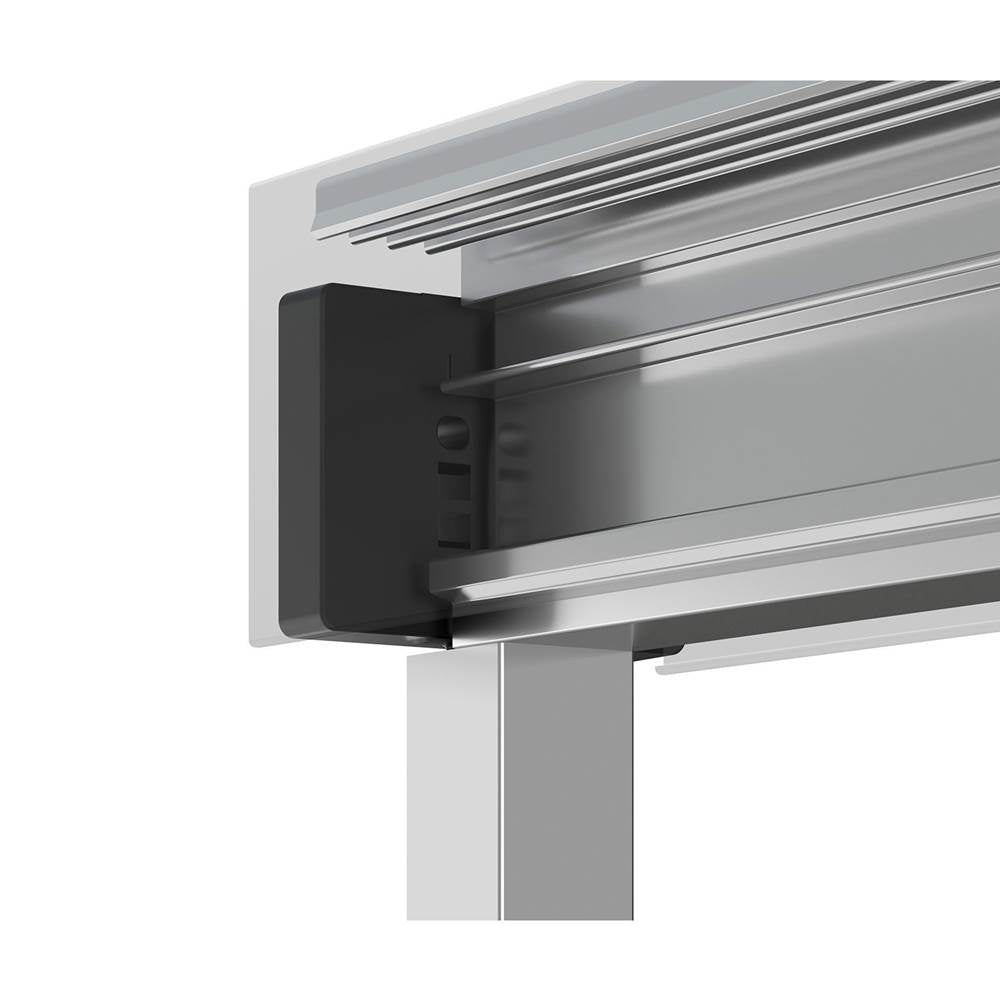 Incognito 57 56-59 x 56 3/4 in. 8mm Bypass Tub Door for Alcove Installation with Clear glass in Matte Black