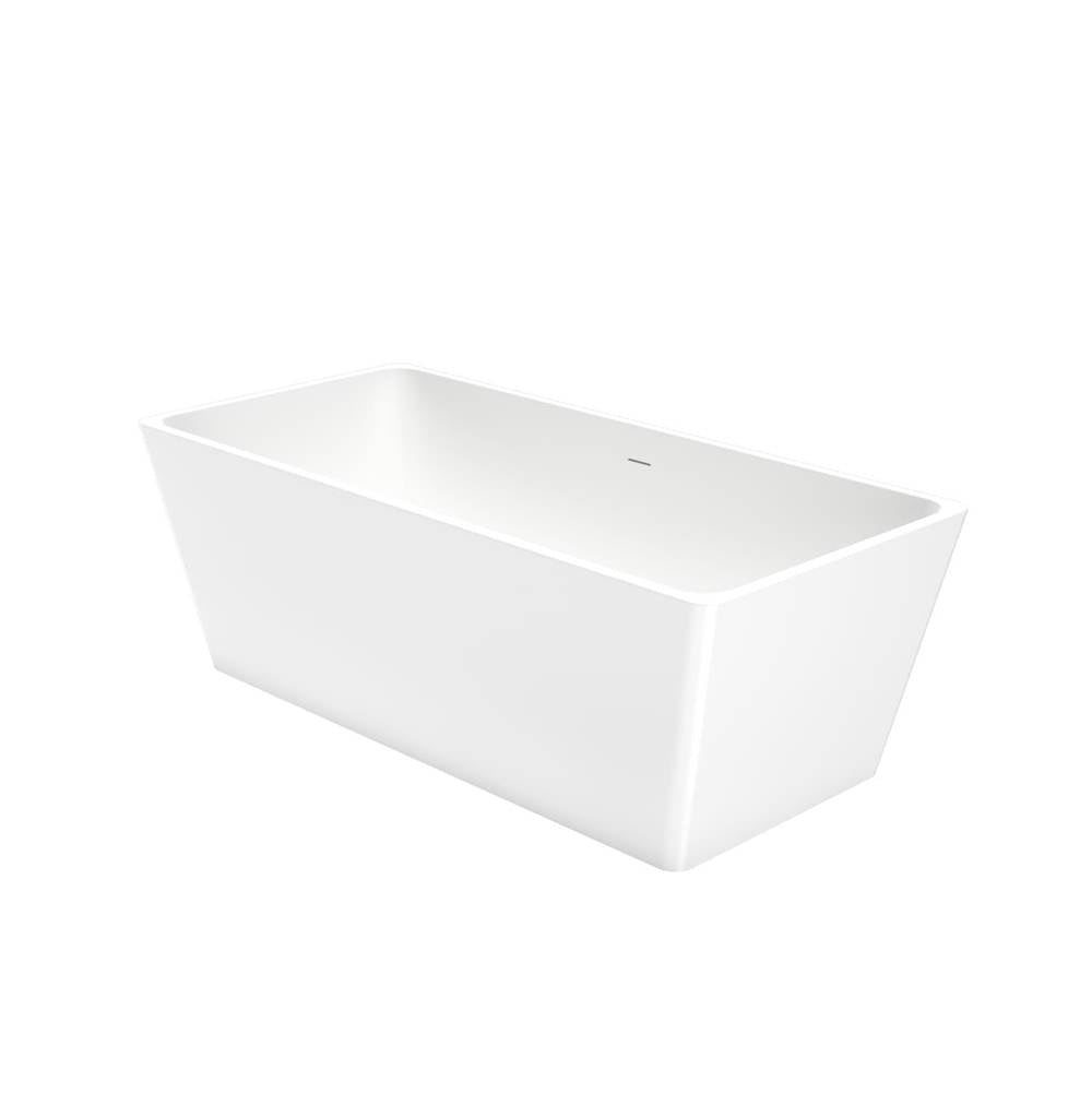 Nakuru 67 x 31 Acrylic Freestanding Rectangular Center Drain Bathtub in White