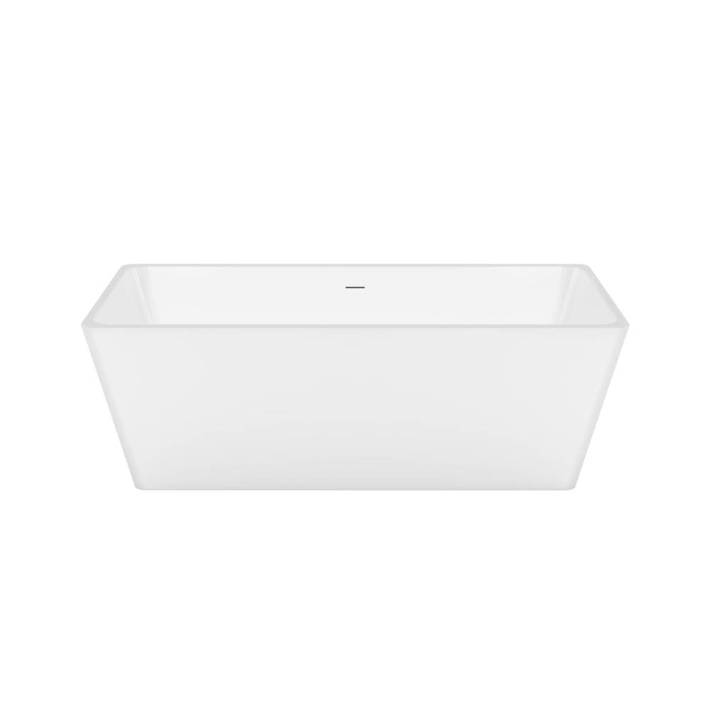 Nakuru 67 x 31 Acrylic Freestanding Rectangular Center Drain Bathtub in White