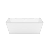 Nakuru 67 x 31 Acrylic Freestanding Rectangular Center Drain Bathtub in White