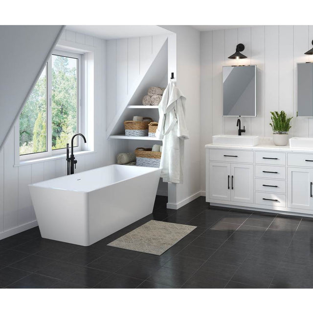 Maax - Nakuru 67 x 31 Acrylic Freestanding Rectangular Center Drain Bathtub in White - White