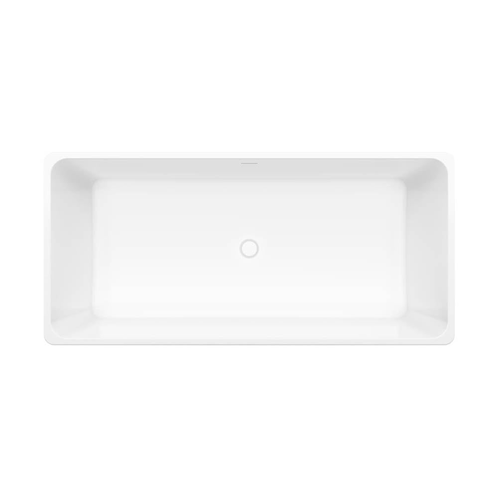 Nakuru 67 x 31 Acrylic Freestanding Rectangular Center Drain Bathtub in White