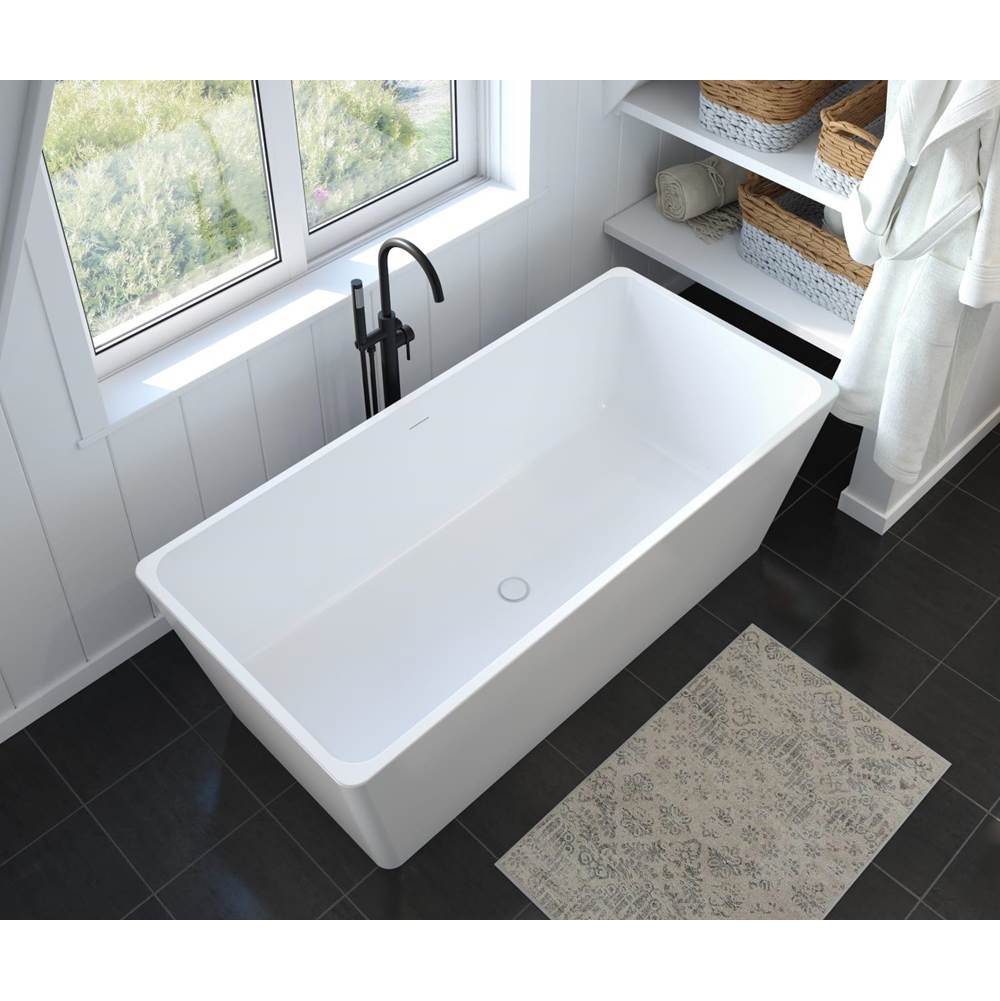 Nakuru 67 x 31 Acrylic Freestanding Rectangular Center Drain Bathtub in White